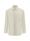 Loewe Men Cotton Shirt With An Embroidered Anagram Logo In White