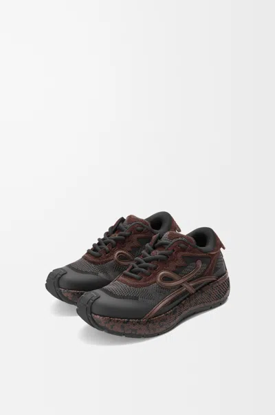 Loewe Pogo Sneaker In Technical Knit And Suede In Multi