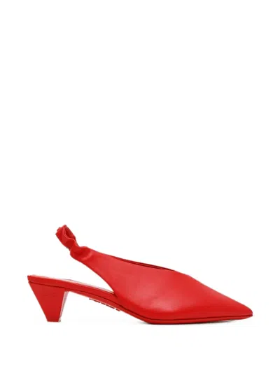 Loewe Pointed-toe Slingback Pumps In Red