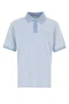 Loewe Piquet Polo Shirt With Ribbed Collar And Short Sleeves In Blue