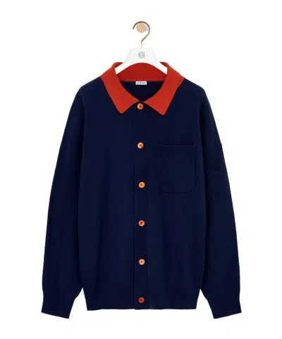 LOEWE POLO CARDIGAN IN WOOL