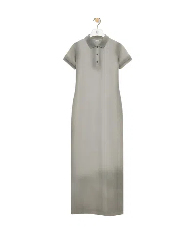 Loewe Polo Dress In Cotton In Gray