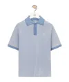 Loewe Cotton Polo Shirt With Anagram Embroidery In Blue