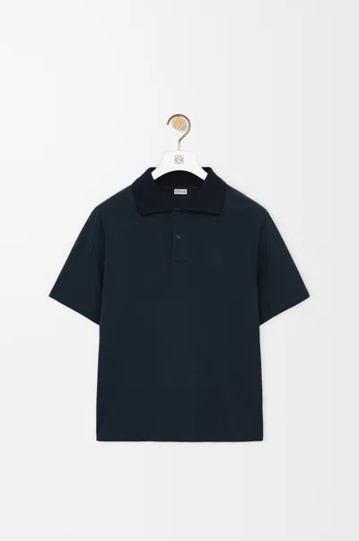Loewe Anagram Jacquard Polo Top In Cotton In Orange