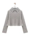 Loewe Cropped Knit In Gray