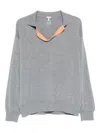 Loewe Polo-neck Long-sleeve Top In Gray