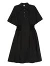Loewe Polo-neck Midi Dress In Black
