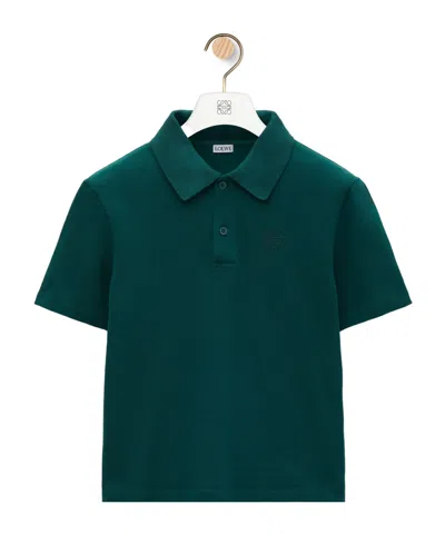 Loewe Polo Shirt With Lapel Short Sleeve In Green