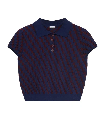 Loewe Polo Sweater In Burgundy & Navy