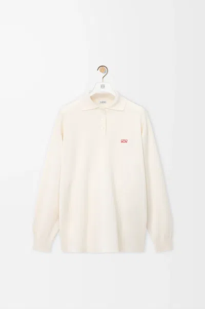 Loewe Polo Sweater In Cashmere And Silk Blend Size:l For Woman In Brown