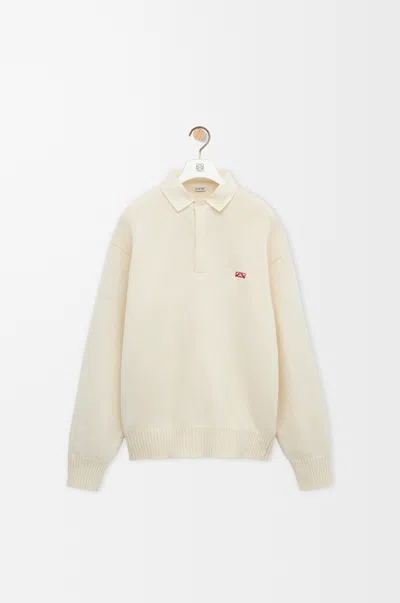 Loewe Polo Sweater In Wool In Neutral