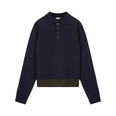 Pre-owned Loewe Polo Sweater 'navy Blue' | Men's Size L
