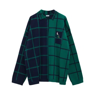 Pre-owned Loewe Polo Sweater 'navy Blue/green' | Women's Size Xs
