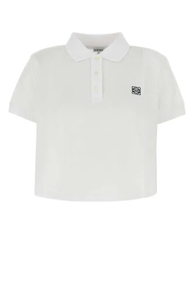 Loewe Oversize Piquet Fabric Polo Shirt In White