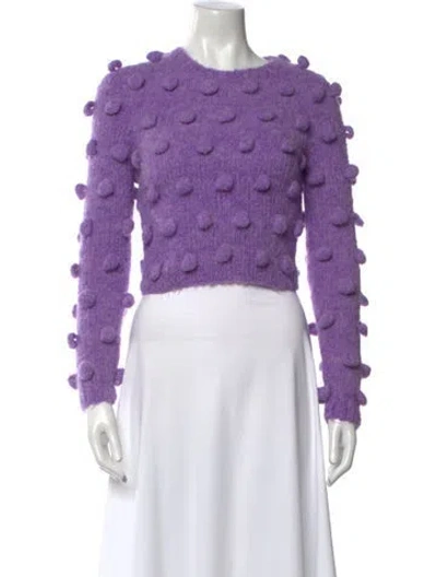 Pre-owned Loewe Pom Pom Crew Neck Sweater In Purple