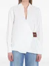 Loewe Draped Cotton Wrap Shirt With Collared Neck In White