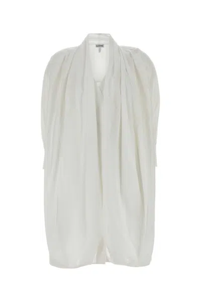 Loewe Poplin Dress In Cotton In White
