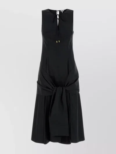 LOEWE POPLIN DRESS WITH BOW DETAIL AND MIDI LENGTH