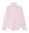 Loewe Womens Long-sleeve Intergrated-tie Cotton-poplin Shirt Pink In Pink