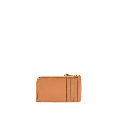Loewe Porte-monnaie En Cuir De Veau Grainé Souple In Brown