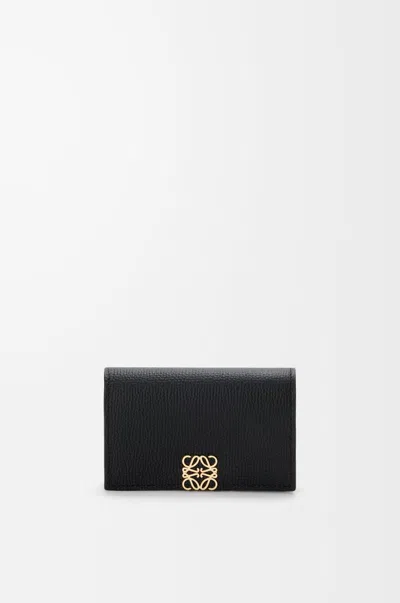 Loewe Porte-cartes De Visite Anagram En Cuir Grainé Pour Femme In Black