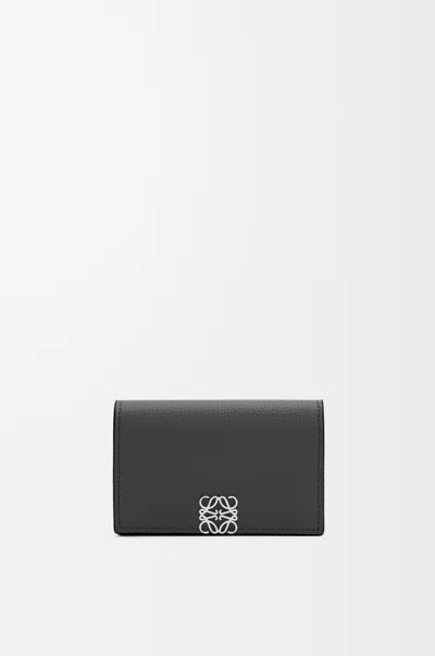 Loewe Anagram Business Cardholder In Pebble Grained Calfskin In Black