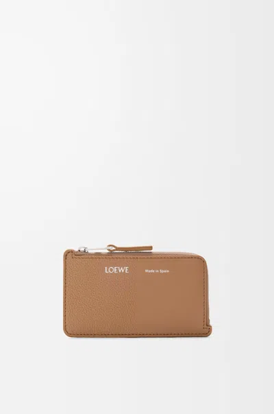 Loewe Coin Cardholder In Smooth And Grained Calfskin In Brown