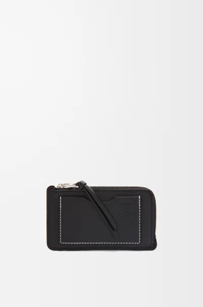 Loewe Coin Cardholder In Soft Grained Calfskin In Black