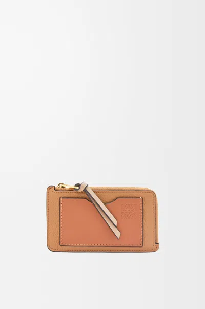 Loewe Porte-cartes Et Monnaie En Cuir Grainé Souple Pour Femme In Brown