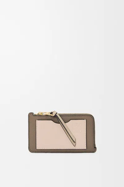 Loewe Porte-cartes Et Monnaie En Cuir Grainé Souple Pour Femme In Brown