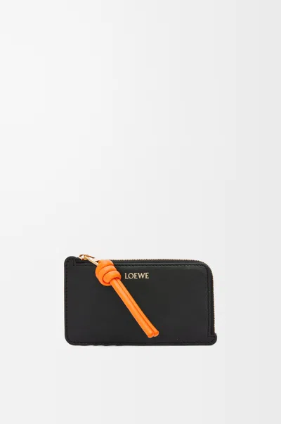 Loewe Porte-cartes Et Monnaie Knot En Cuir Nappa Brillant Pour Femme In Black