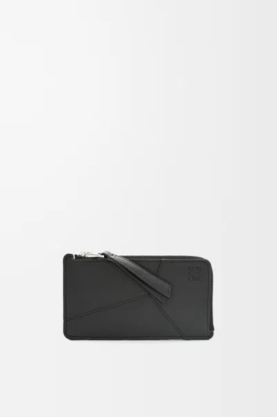Loewe Puzzle Edge Long Card And Coin Holder In Classic Calf Leather In Black