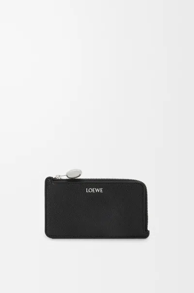 Loewe Porte-cartes Et Monnaie Pebble En Cuir Grainé Pour Femme In Brown