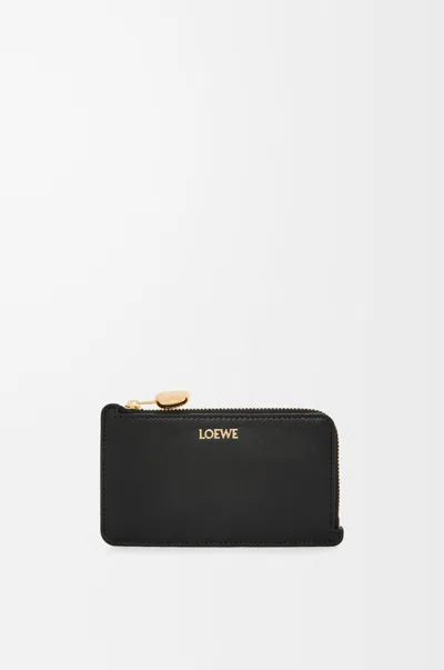Loewe Porte-cartes Et Monnaie Pebble En Cuir Nappa Brillant Pour Femme In Gray