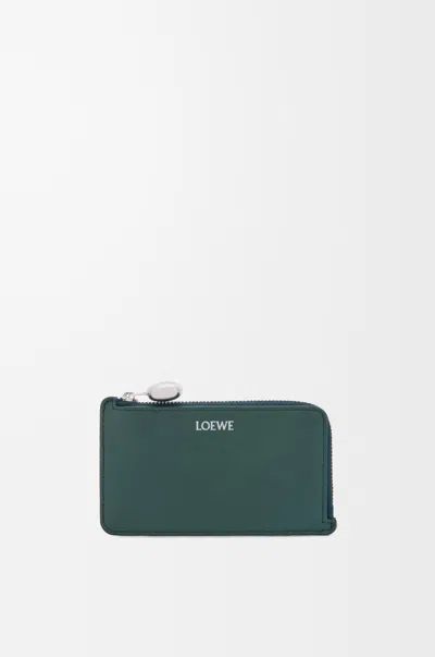 Loewe Porte-cartes Et Monnaie Pebble En Cuir Nappa Brillant Pour Femme In Green