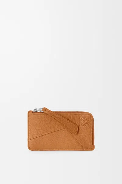 Loewe Puzzle Coin Zip Cardholder In Brown
