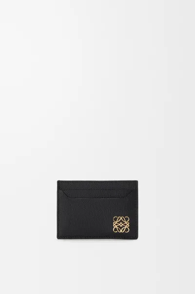 Loewe Porte-cartes Simple Anagram En Cuir Grainé Pour Femme In Black