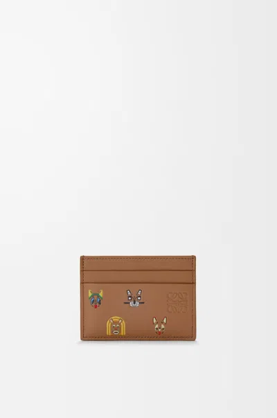Loewe Porte-cartes Simple Cats En Cuir Classique Pour Femme In Blue