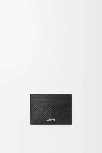 Loewe Black Cardholder With Textured Chevron Motif Men