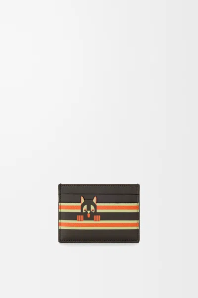 Loewe Porte-cartes Simple Futurist Cat En Cuir Classique Pour Femme In Black