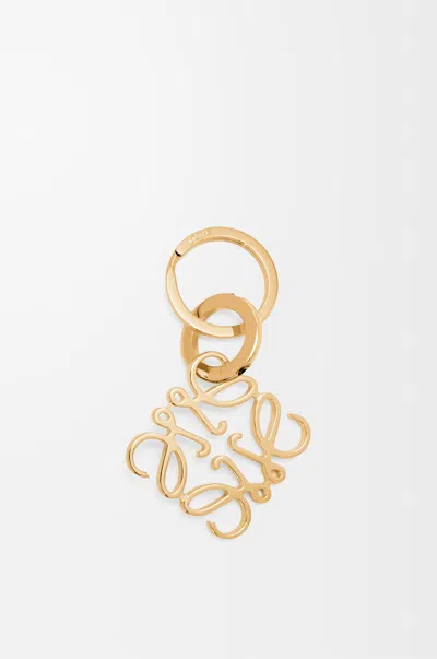 Loewe Womens Gold Anagram Logo-engraved Brass Keyring