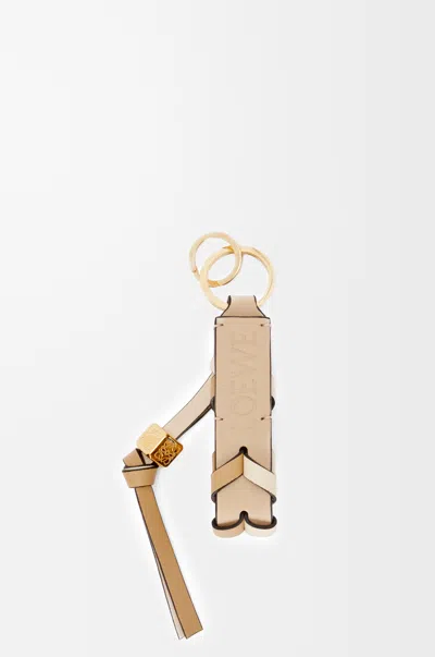 Loewe Braided Strap Keyring In Leather Skin For Woman In Gold