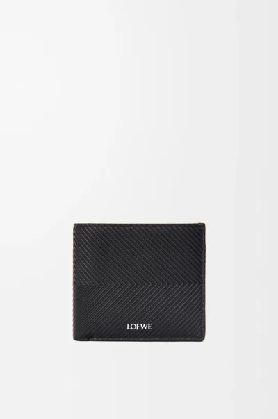 Loewe Men's Embossed Leather Bifold Wallet In Black