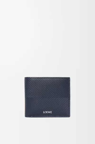 Loewe Men's Embossed Leather Bifold Wallet In Blue