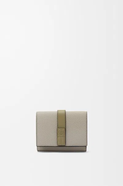 Loewe Trifold Wallet In Soft Grained Leather In Gray