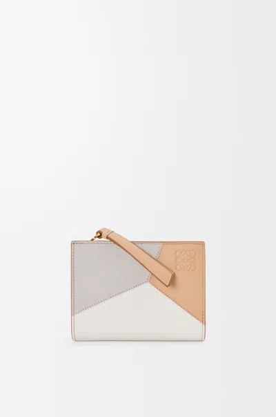 Loewe Portefeuille Compact Puzzle En Cuir Classique Pour Femme In Multi