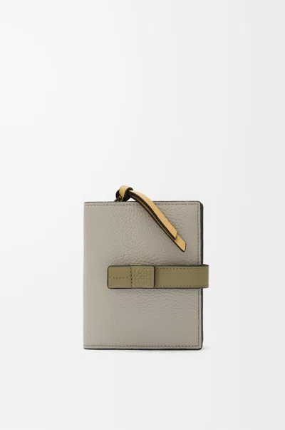 Loewe Anagram Compact Wallet In Soft Grained Leather In Gray