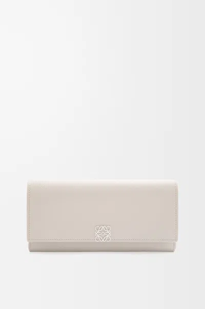Loewe Anagram Flap Leather Continental Wallet In Neutral