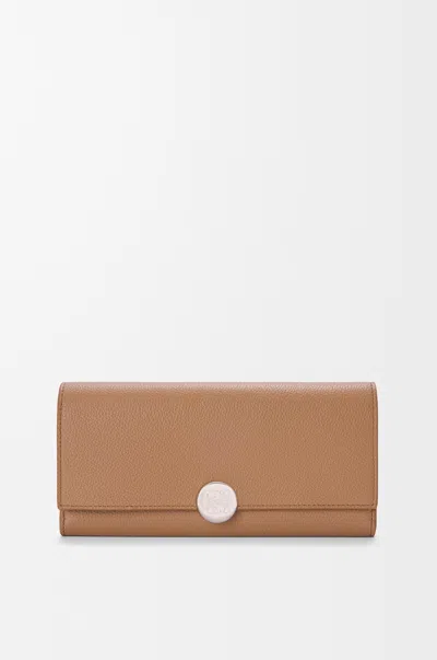 Loewe Portefeuille Continental Anagram En Cuir Grainé Pour Femme In Brown