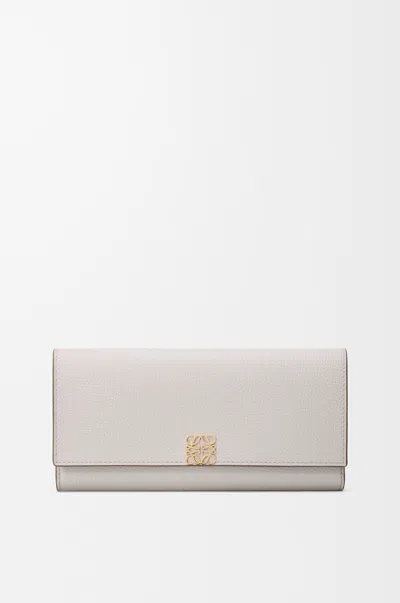 Loewe Portefeuille Continental Anagram En Cuir Grainé Pour Femme In Gray